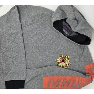 MNWKA NYC Eyeball Hoodie Mens Large Keep Watch Big‎ Eye Side Zip Gray Streetwear